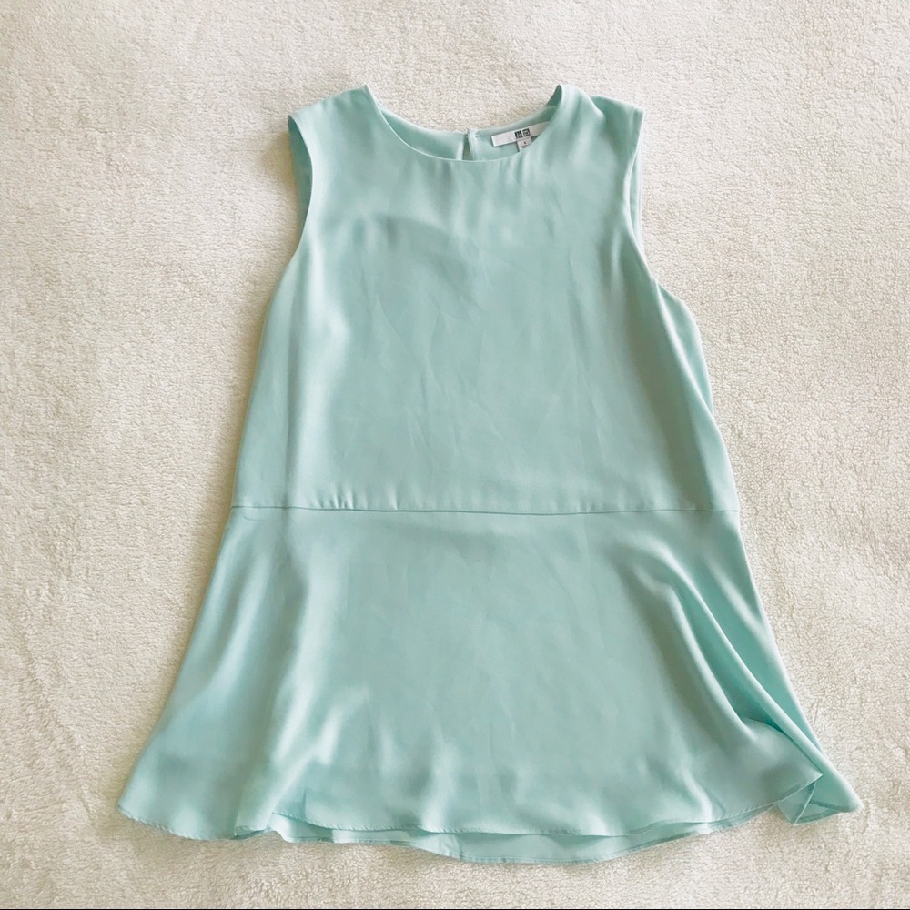 UNIQLO Light Mint Peplum Blouse
